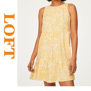 NWT LOFT Sleeveless shift dress M tiered